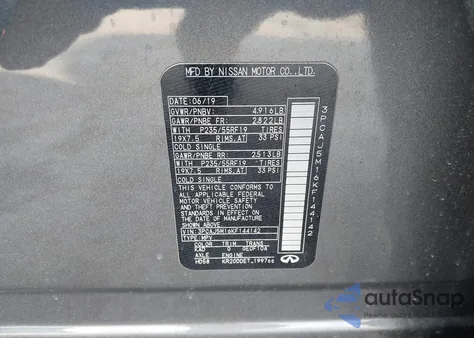 2019 Infiniti Qx50 Luxe из США, поврежденный, VIN 3PCAJ5M16KF144142